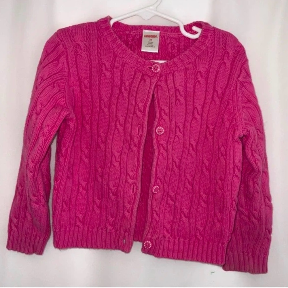 Girl’s Gymboree Pink Cable Knit Sweater Size 3T